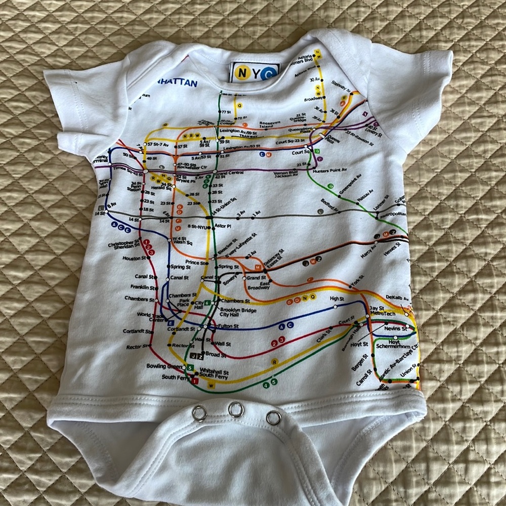 Infant Manhattan Map Romper 6 months
